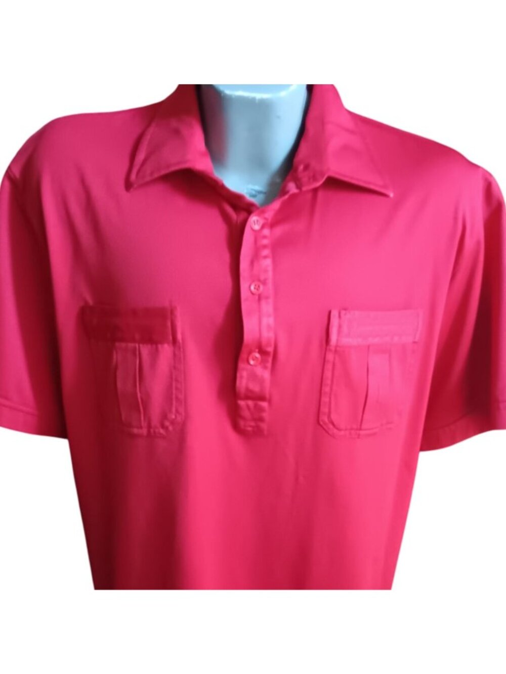 XLT XL True Vintage Polo Shirt 80's Golf Featherlock Tall XL Red Polo
